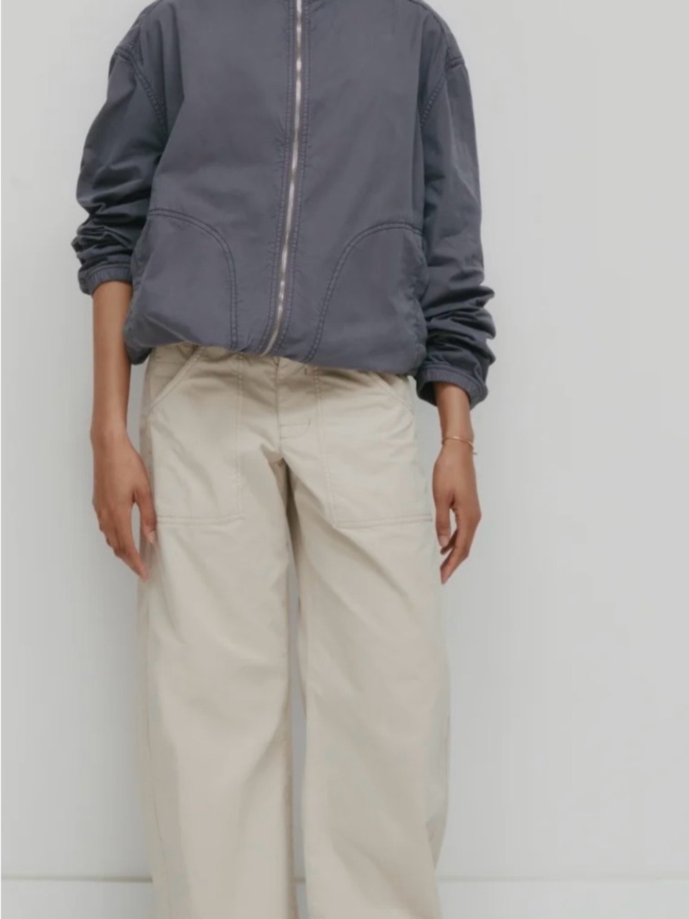 Womens (Unisex) Slate Zip-Up Bomber Jacket KOTN